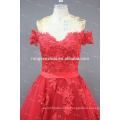 ED Bridal Off Shoulder Red Tulle with Lace Applique Lace Up Alibaba Prom Dress